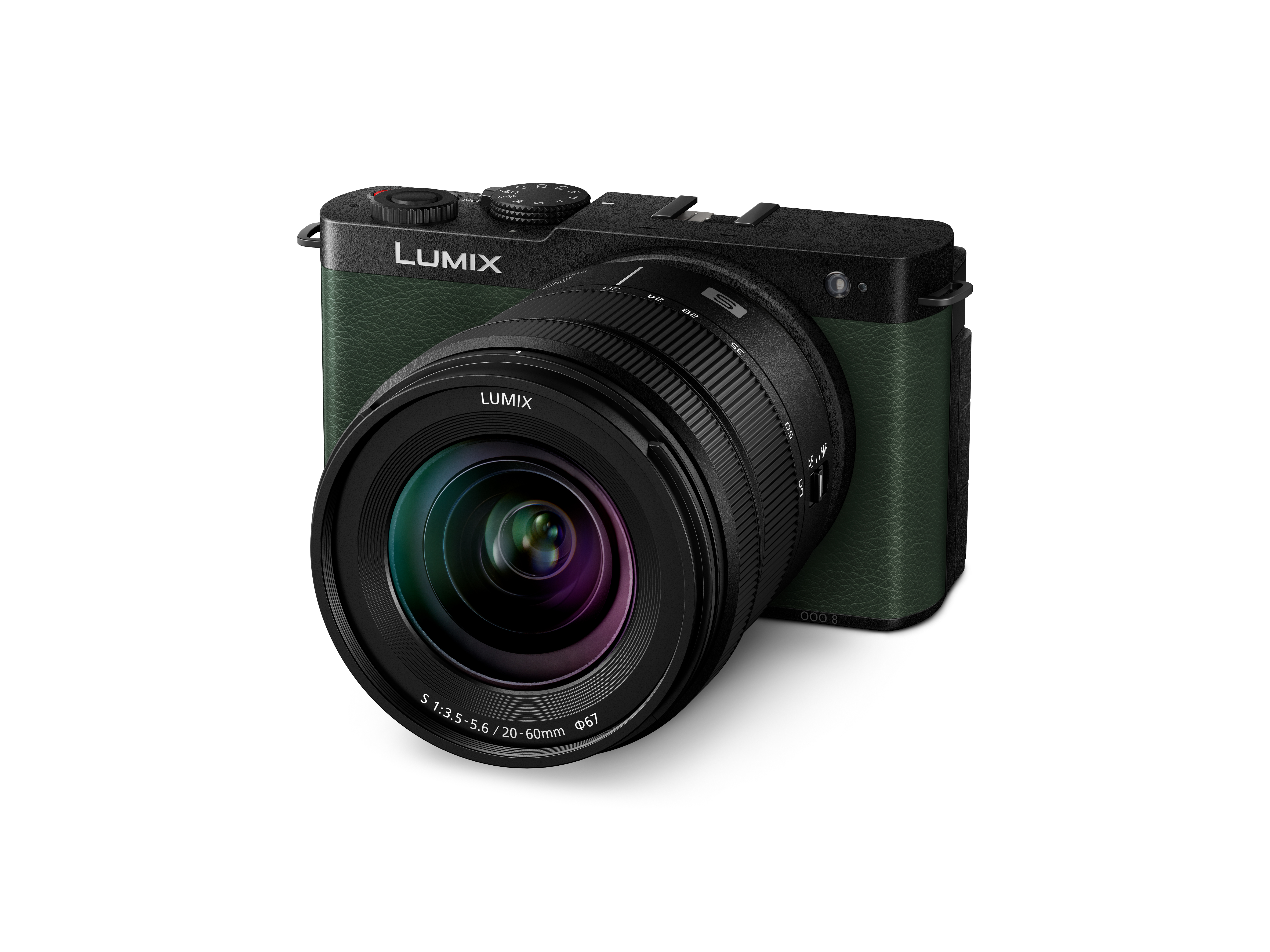 Panasonic Lumix S9 in der Farbe Dark Olive mit Lumix S 20-60mm Objektiv 