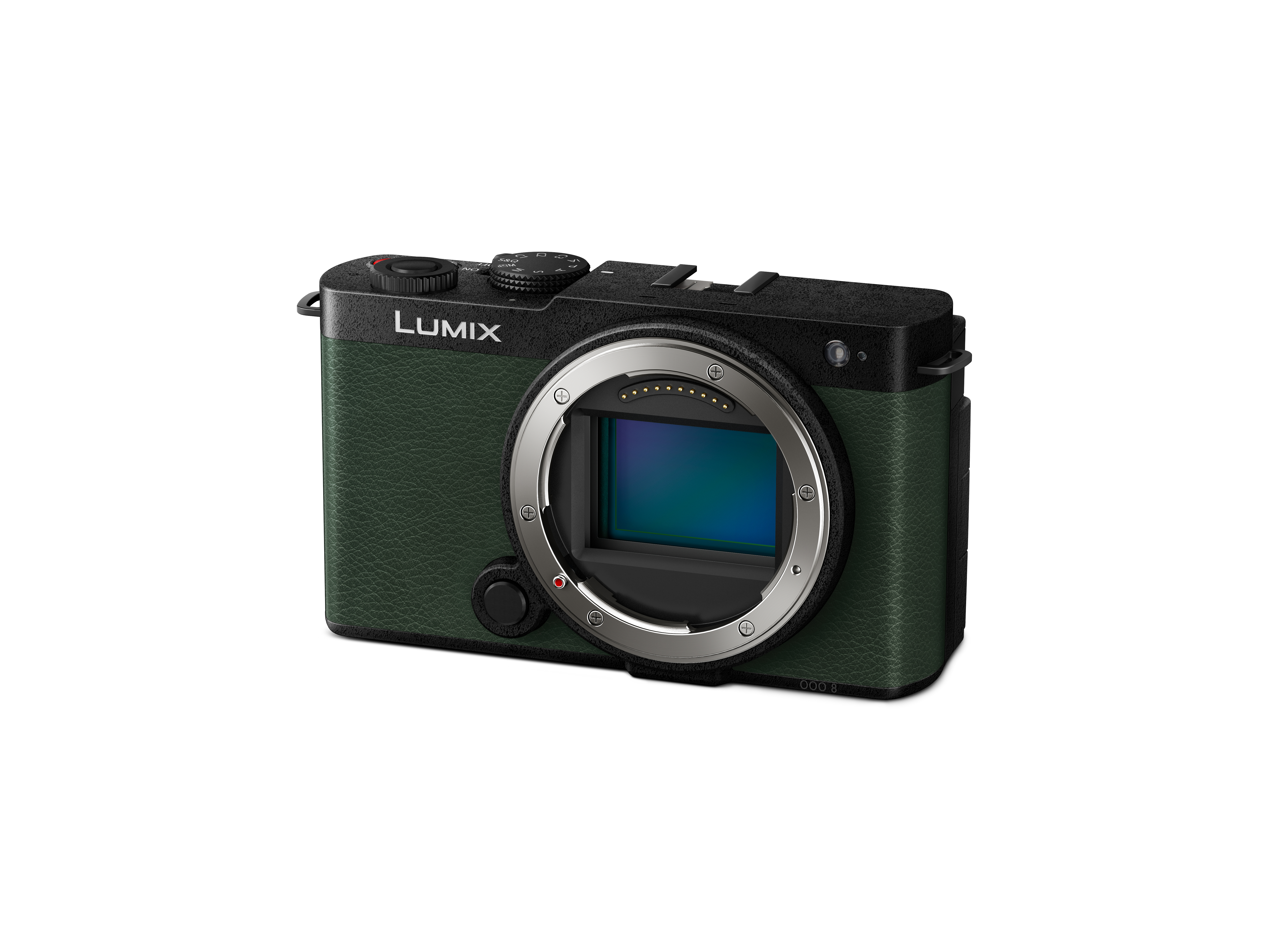 Panasonic Lumix DC-S9 Gehäuse in der Farbe Dark Olive,  Ansicht Frontal leicht Schräg