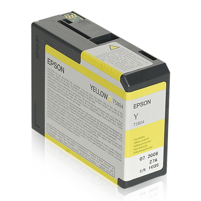Epson T5804-Y Tintepatrone in der Farbe Glelb ansicht von schräg vorne links
