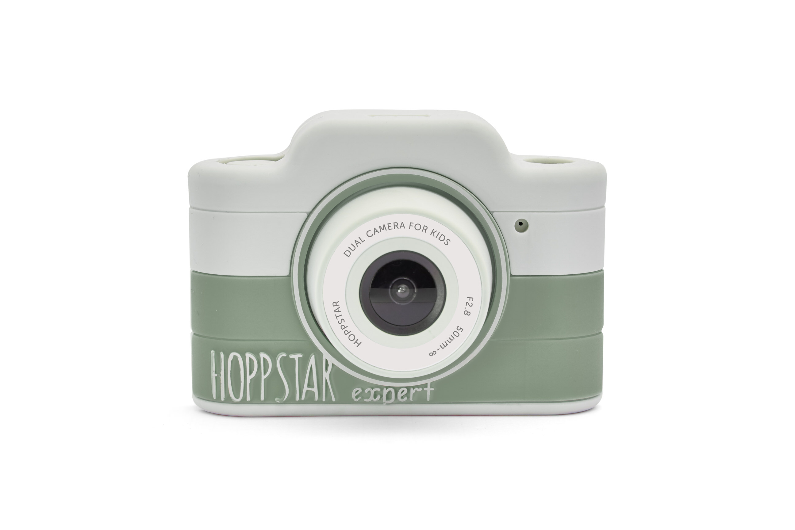 Hoppstar Expert Kamera mit Laurel (grün/weiß) Silikonhülle, Frontalansicht+