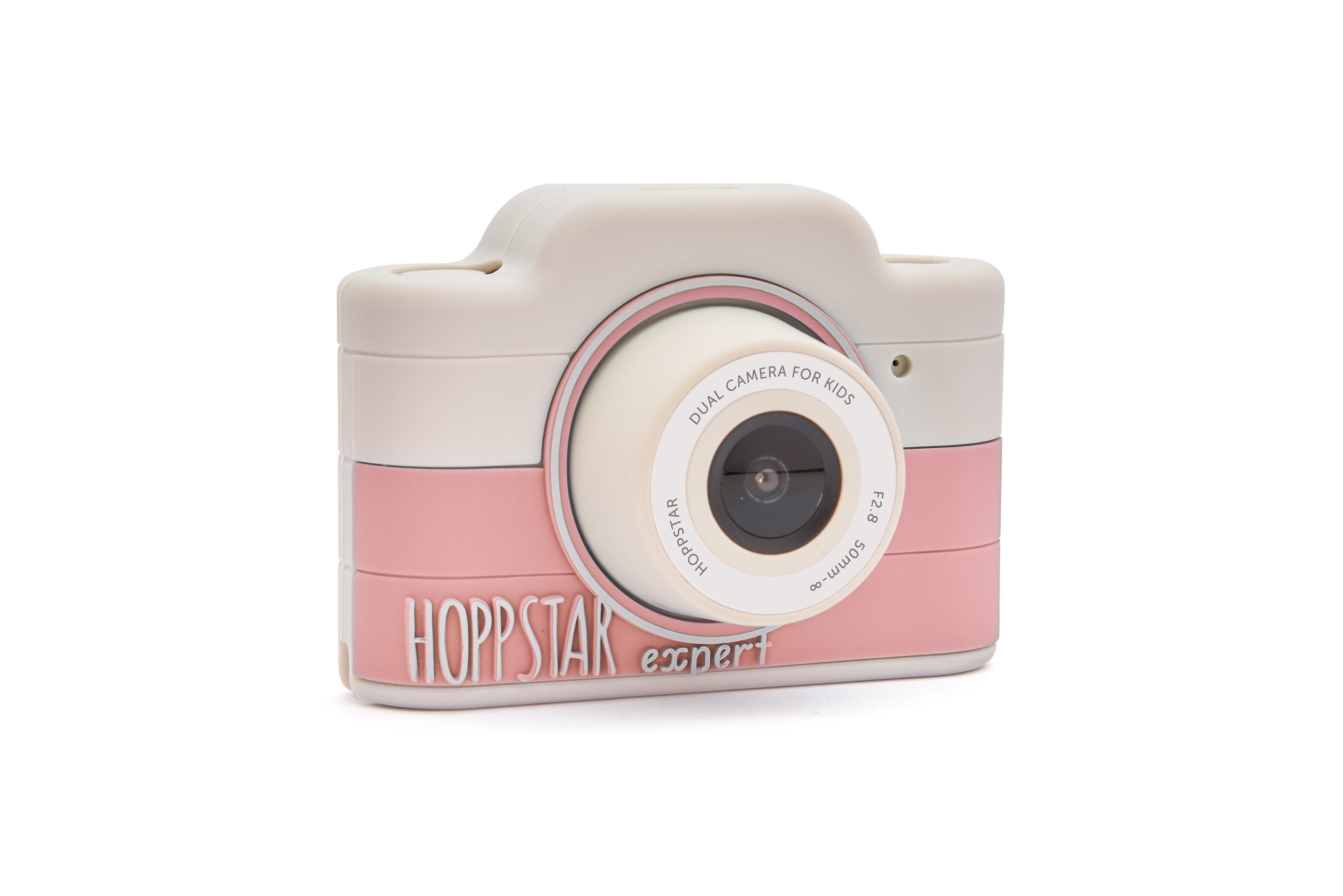 Hoppstar Expert Kamera mit Blush (rosa/weiß) Silikonhülle, Ansicht Frontal Schräg