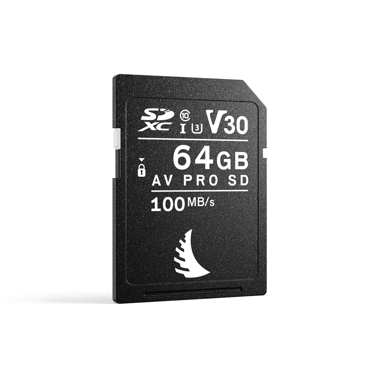 Angelbird AV PRO SD V30 64GB Speicherkarte, Frontalansicht leicht schräg