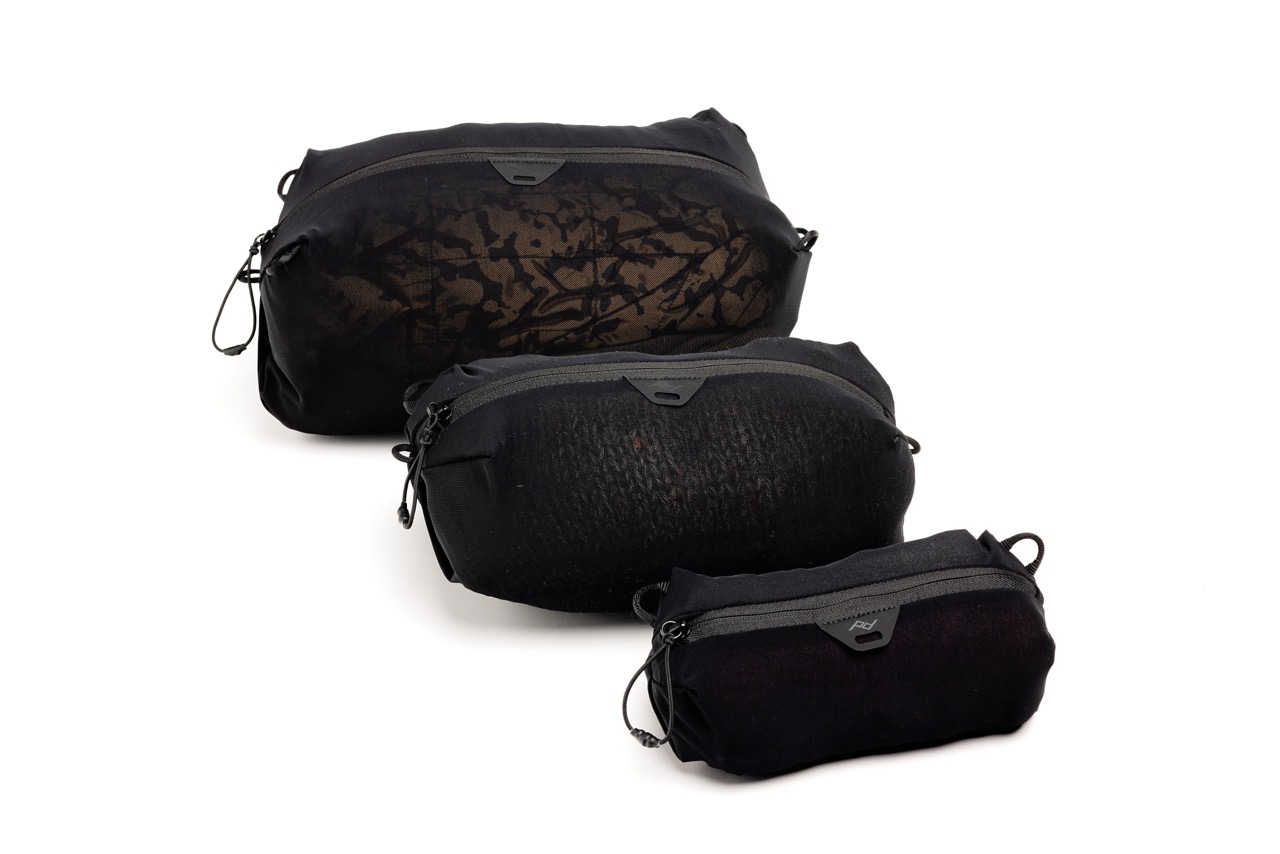 Peak Design Mesh Packing Cubes in der Farbe Schwarz und den Größen Small, X-Small und XX-Small