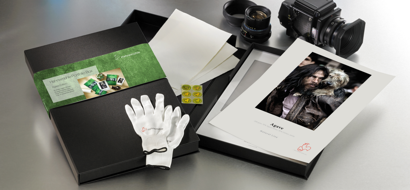 Agave Portfoliobox 290g / A3+ / 50 Blatt + 3 Echtheitszertifikate + Handschuhe