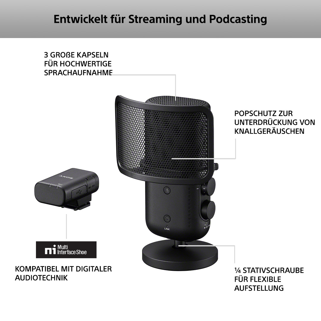 ECM-S1 Kabelloses Streaming Mikrofon