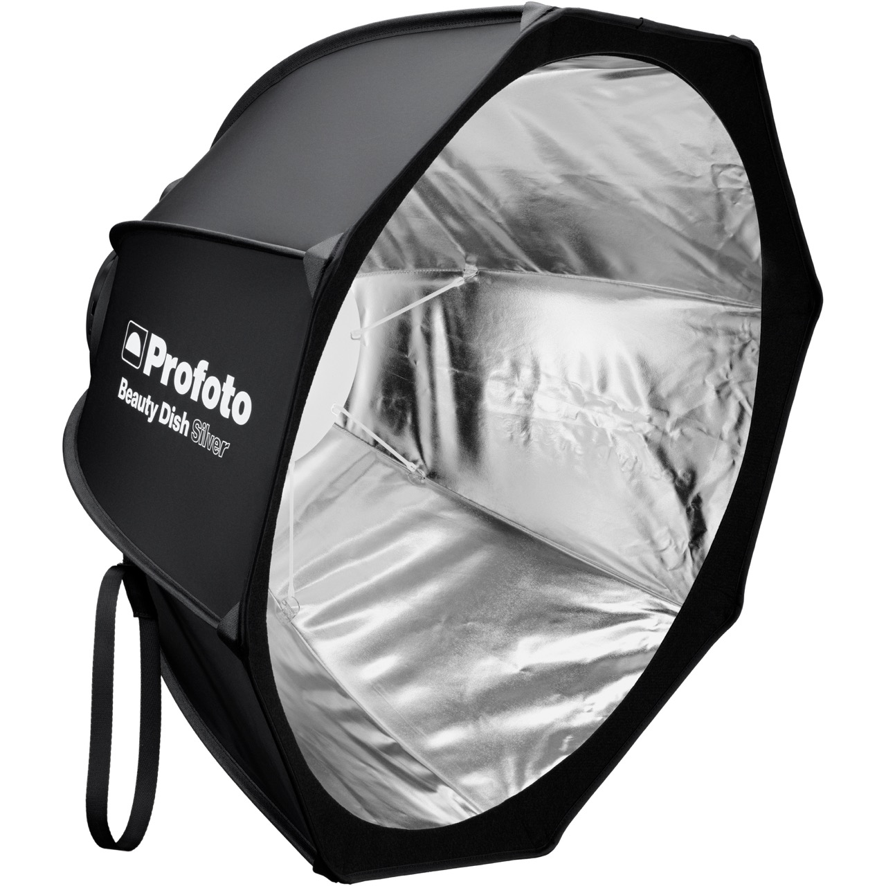 Profoto Beauty Dish Reflektor in der Farbe Silber, Frontal Schräge Ansicht