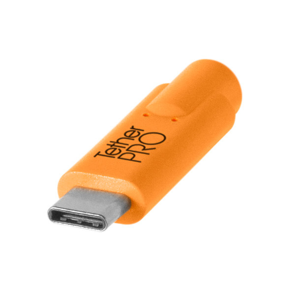 TetherPro USB-Datenkabel - USB-C auf USB 3.0 Micro-B (4,6m, rechtsgewinkelter Stecker, orange)