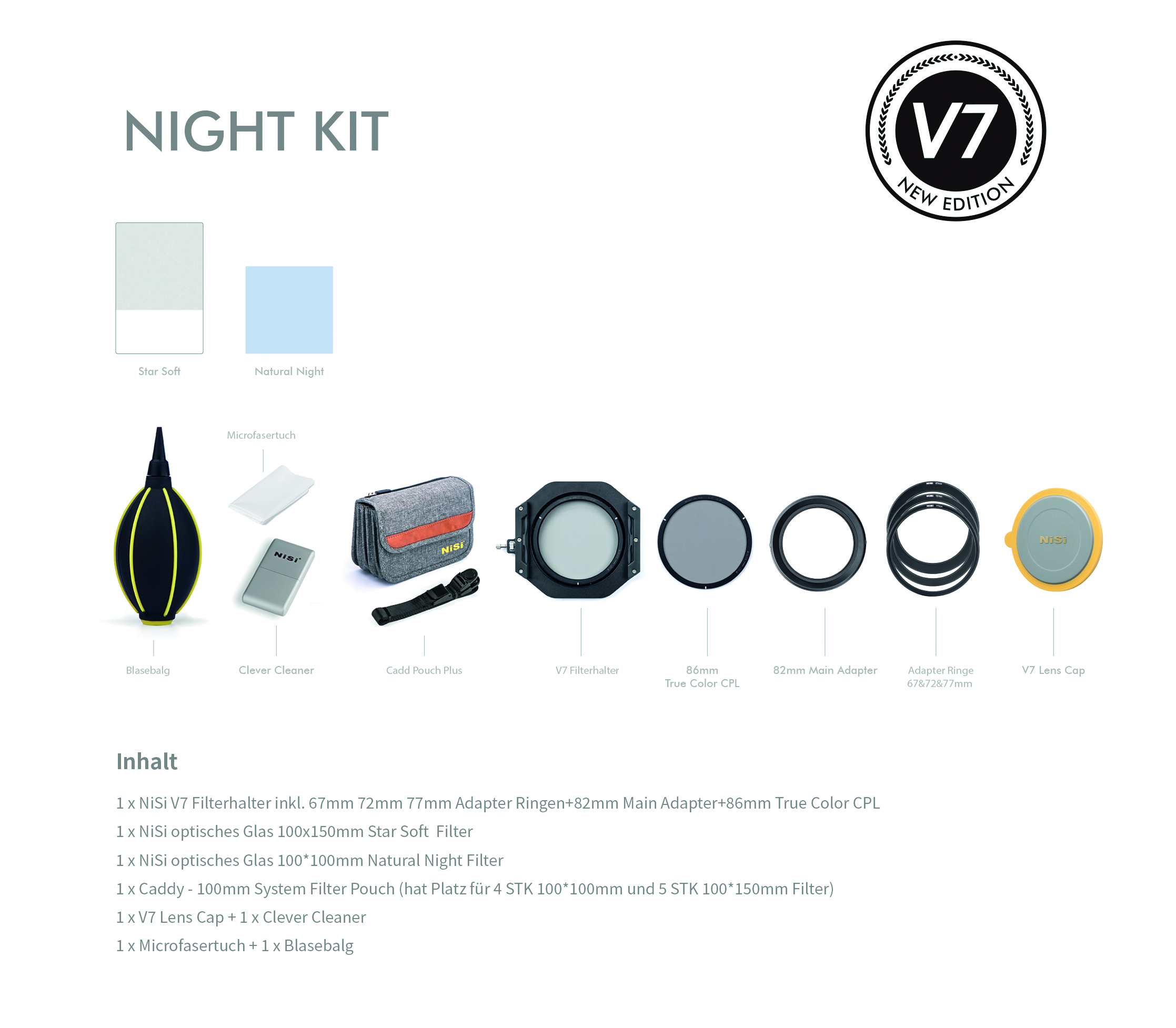 NiSi V7 Night Kit Inhalt