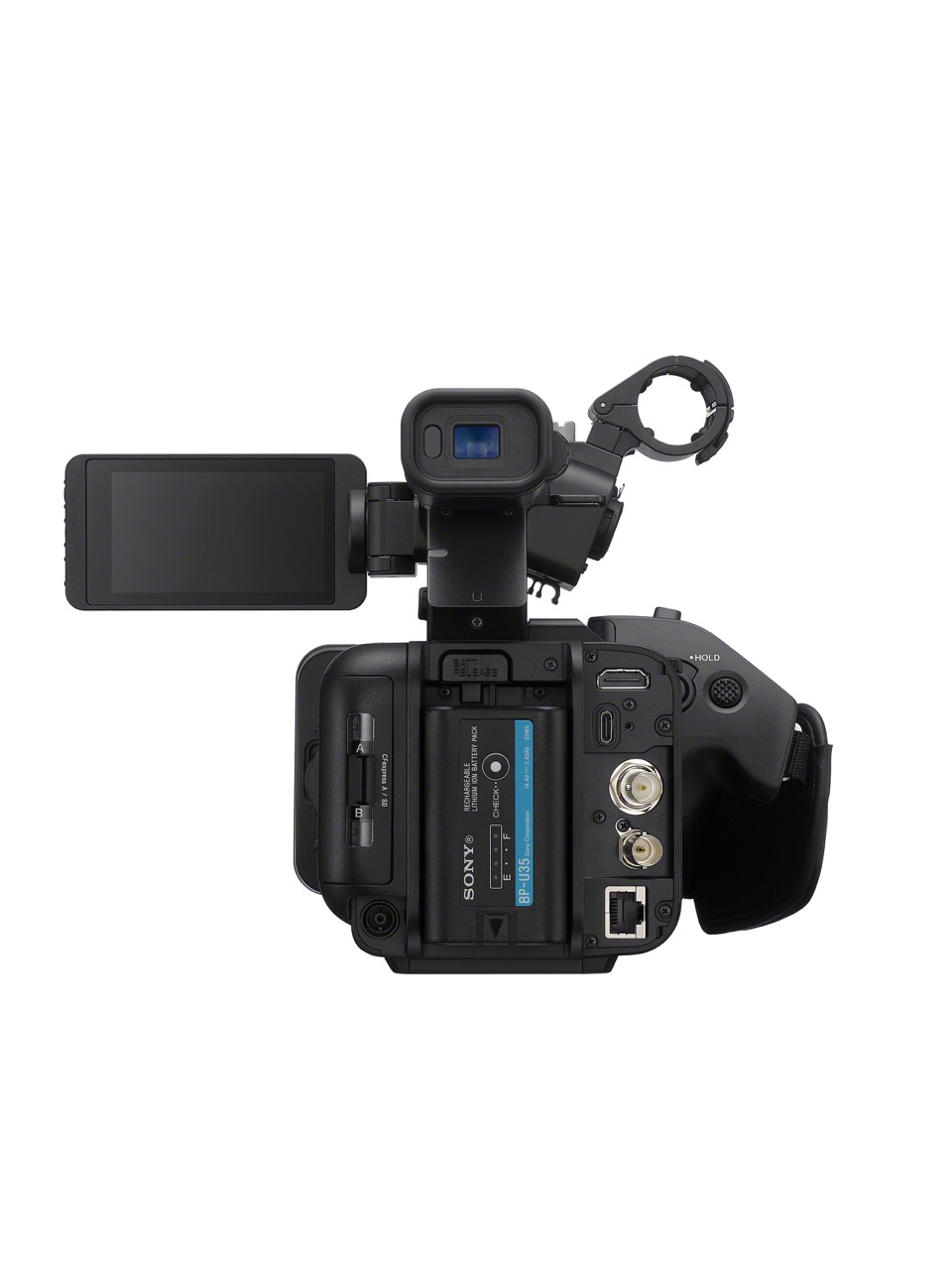 Sony PXW-Z200 Camcorder, Ansicht von der Rückseite