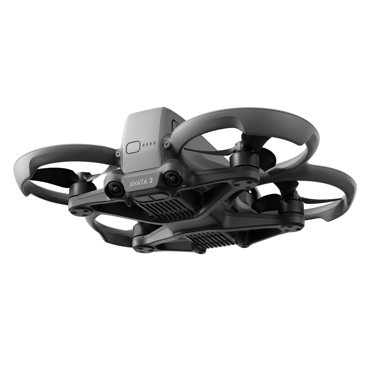 DJI Avata 2 Drohne, Ansicht von Schräg unten hinten
