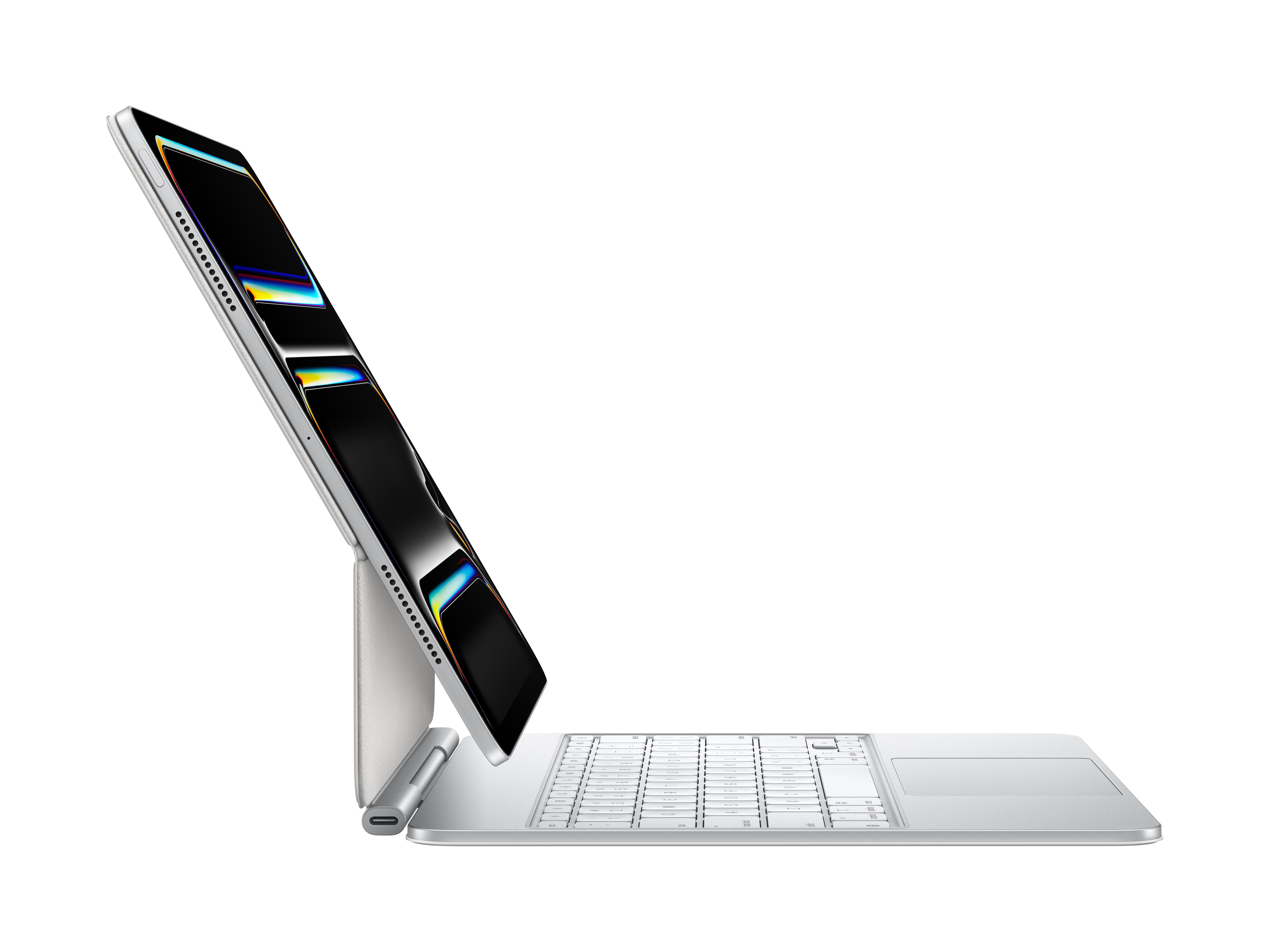 Apple Magic Keyboard für Apple iPad Pro 13" in Weiß, Ansicht von Schräg Links