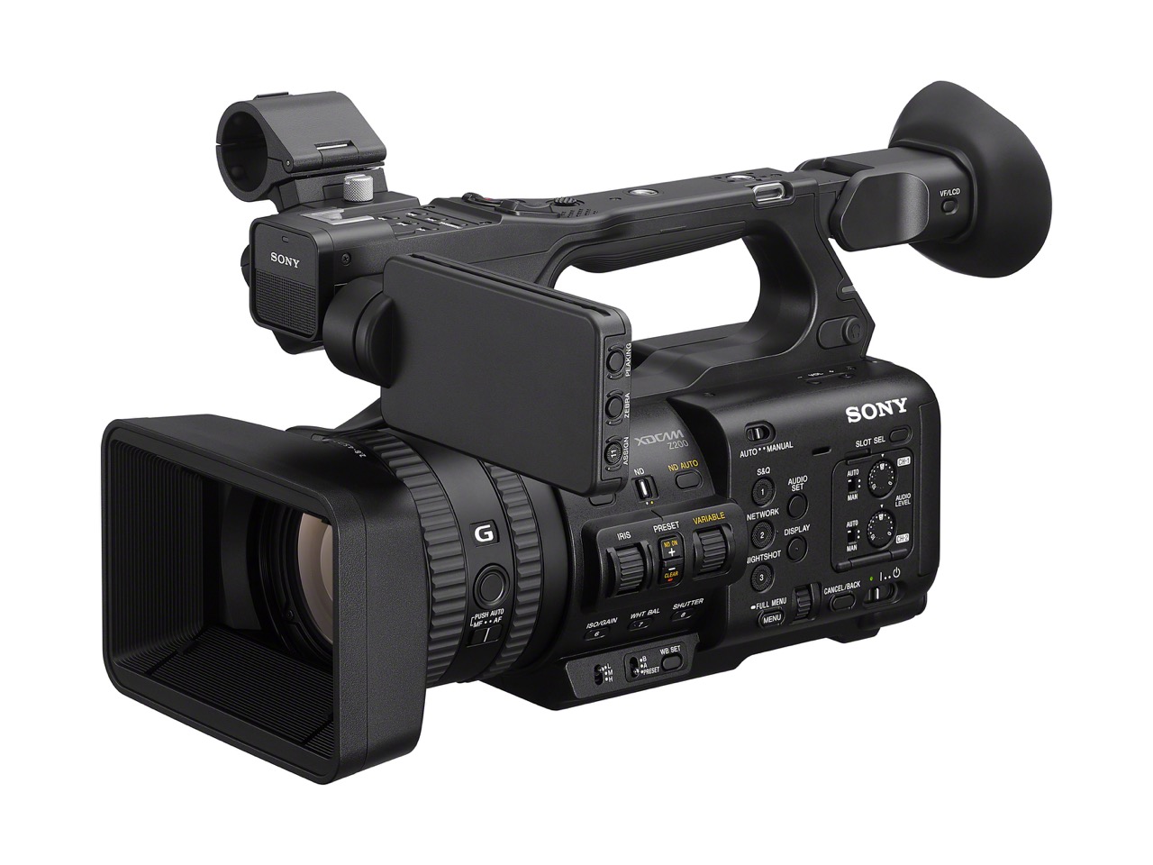 Sony PXW-Z200 Camcorder, Ansicht von Schräg vorne