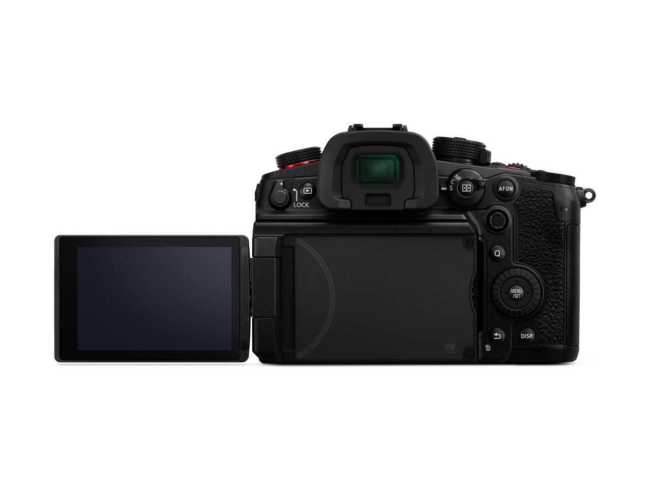 Panasonic Lumix DC-GH7 Kamera, Rückseite mit herausgeklaptem und umgedrehten Screen