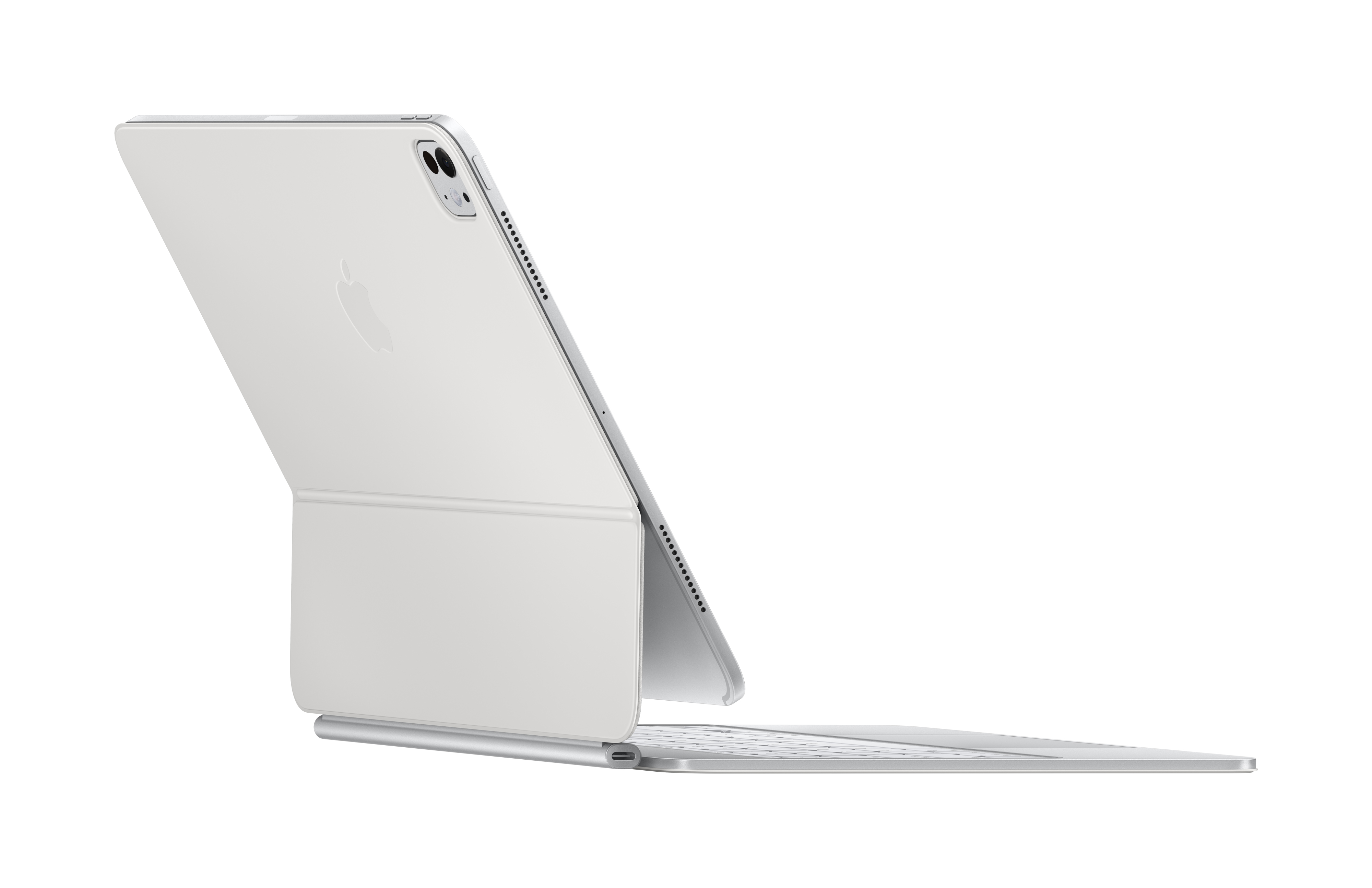 Apple Magic Keyboard für Apple iPad Pro 13" in Weiß, Ansicht von Schräg hinten