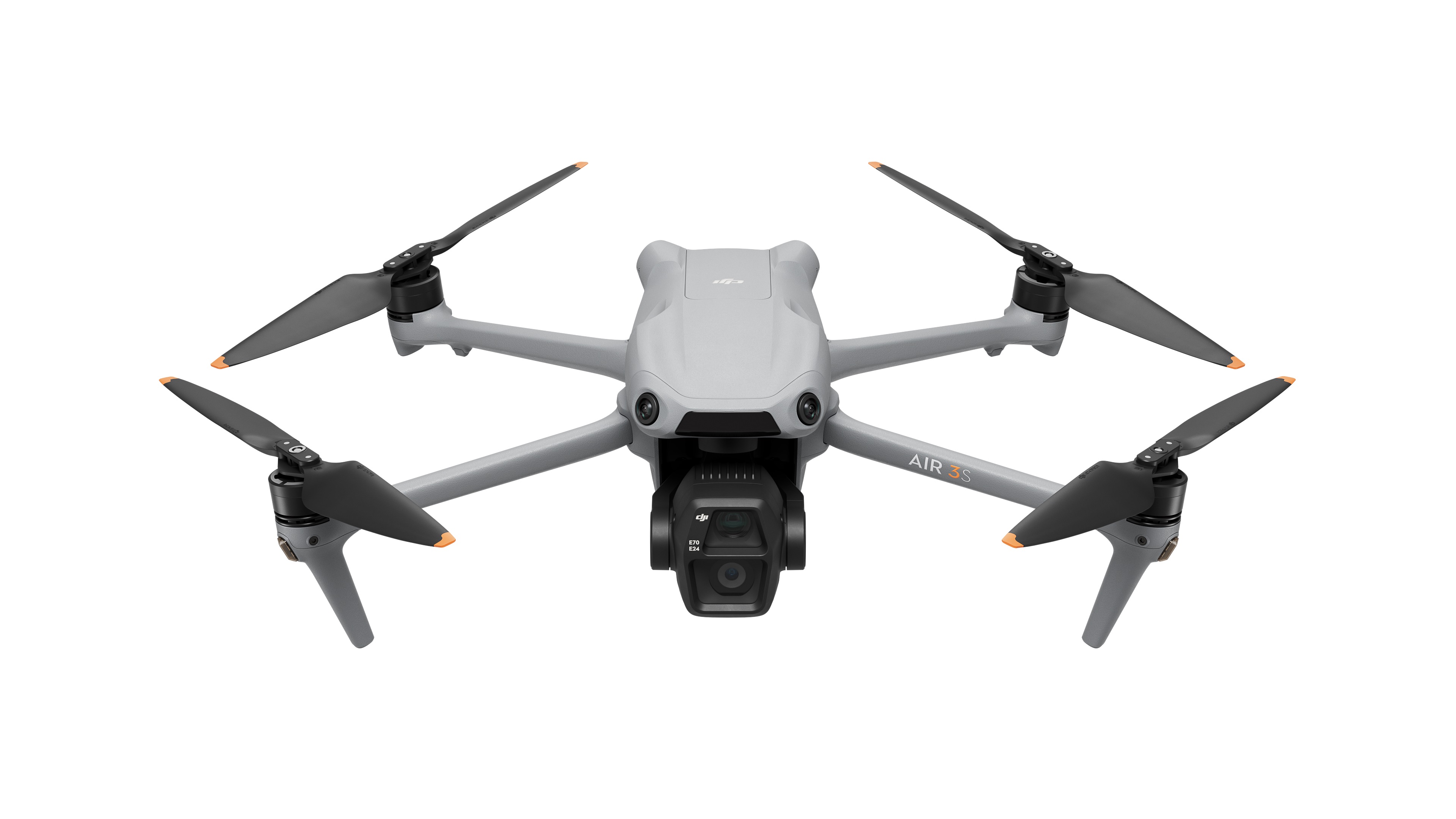 DJI Air 3S Kameradrohne, Ansicht Frontal Schräg Oben