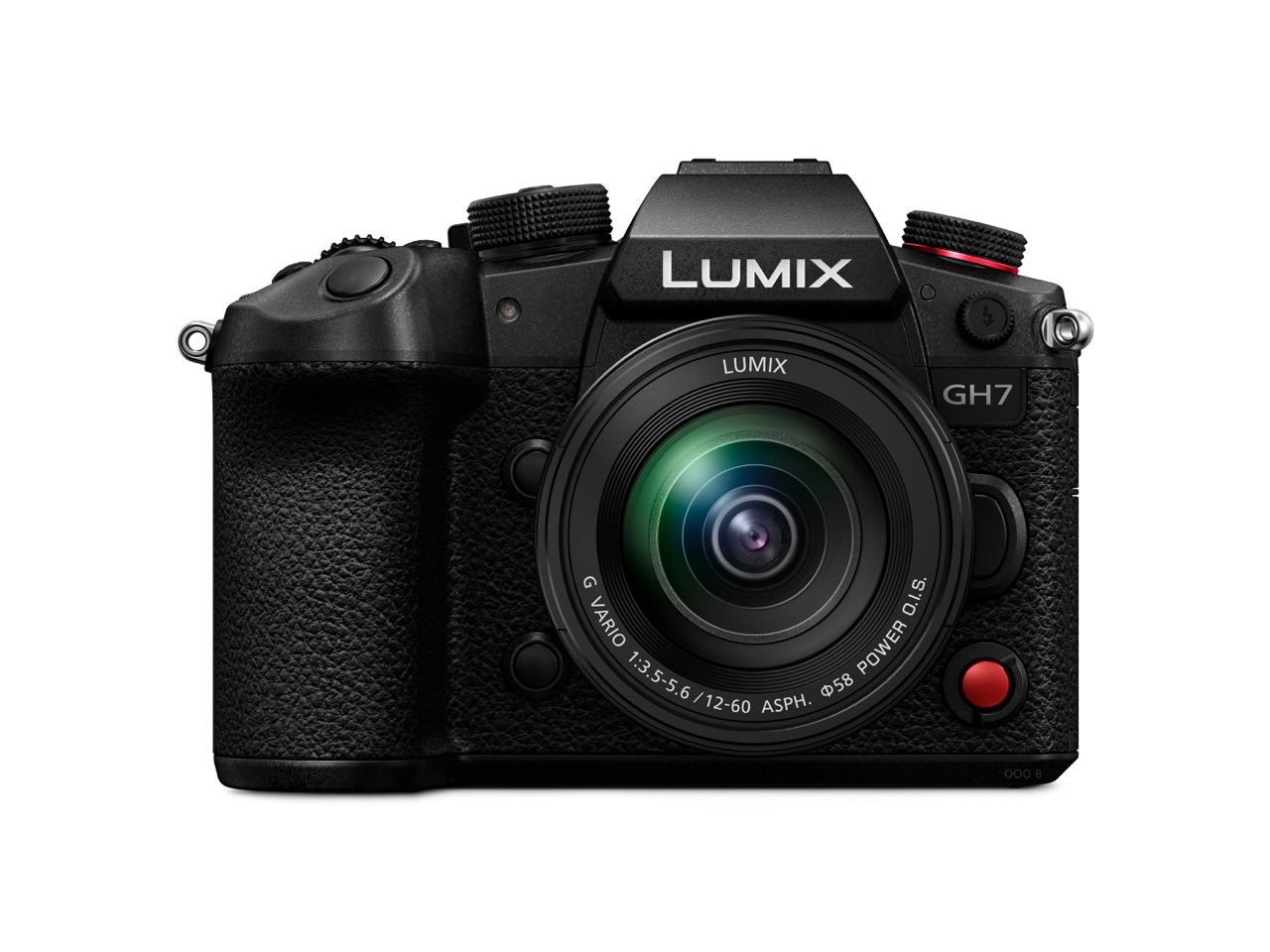 Panasonic Lumix DC-GH7 Kamera mit Lumix 12-60mm Objektiv von vorne