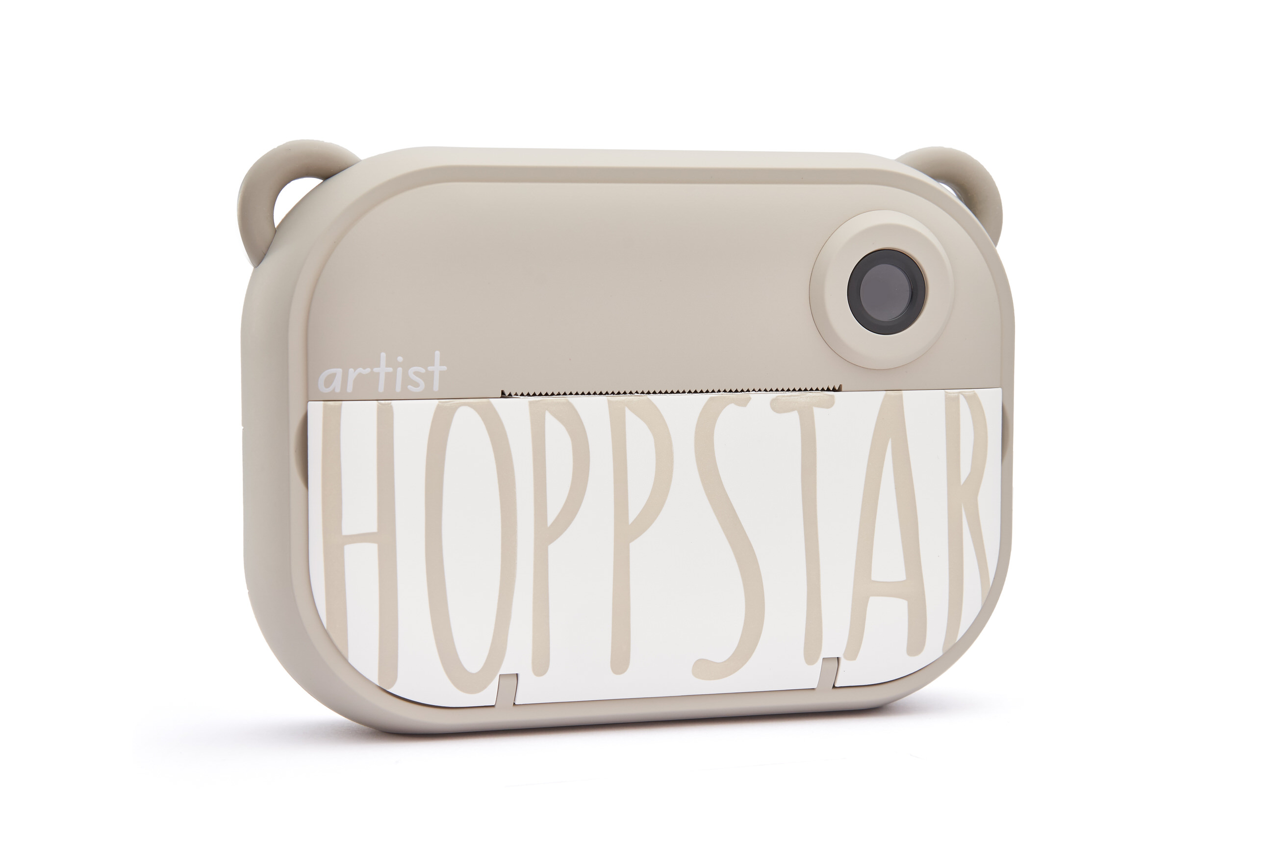 Hoppstar Artist Sofortbildkamera in der Farbe Oat (khaki), Frontalansicht leich schräg