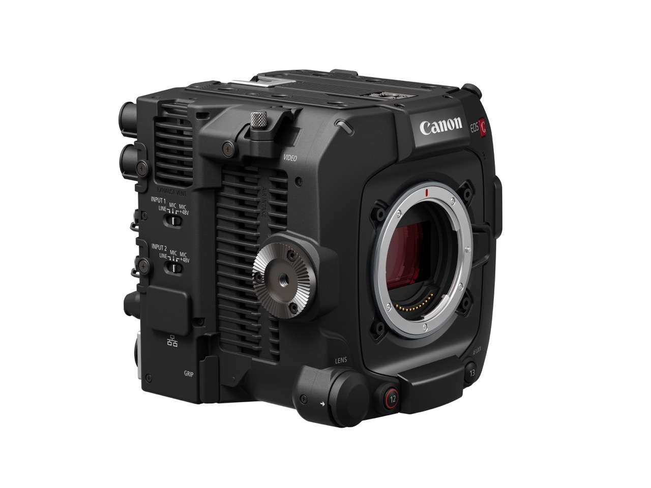 Canon Cinema EOS C400 Videokamera, von schräg vorne Links