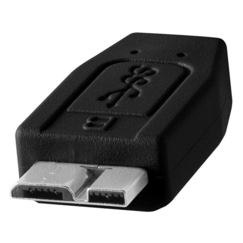 TetherPro USB-Datenkabel - USB-C auf USB 3.0 Micro-B (4,6m, gerader Stecker, schwarz)