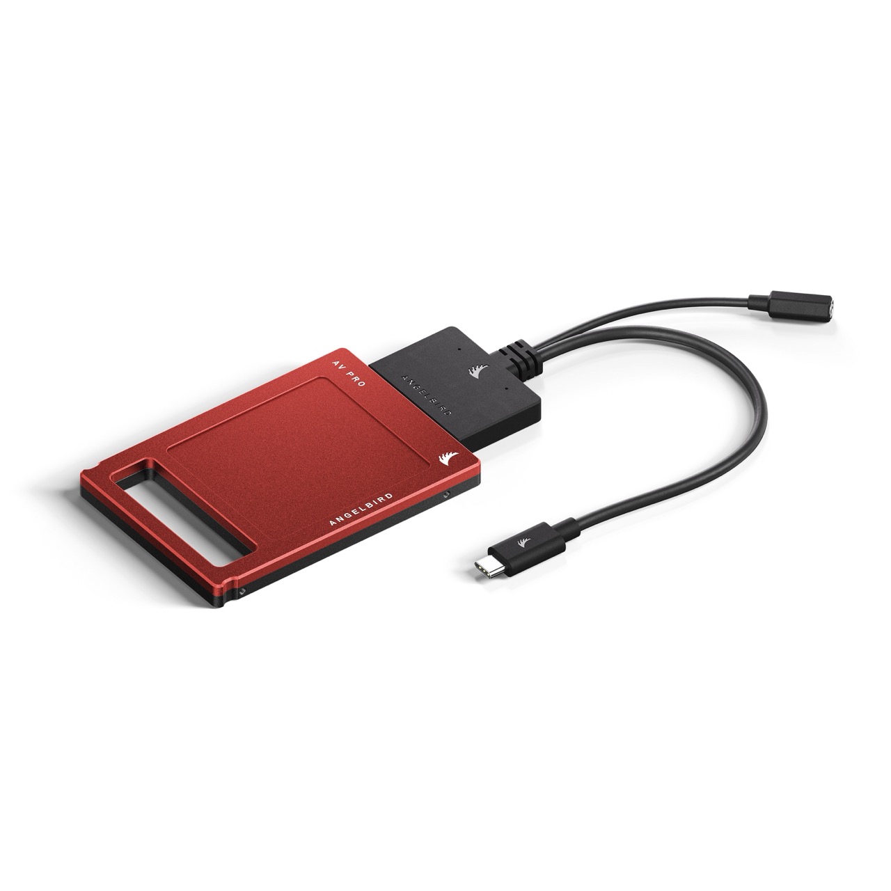 Angelbird USB-C to SATA Adapter, Anwendungsbeispiel des Kabels an einem Drive