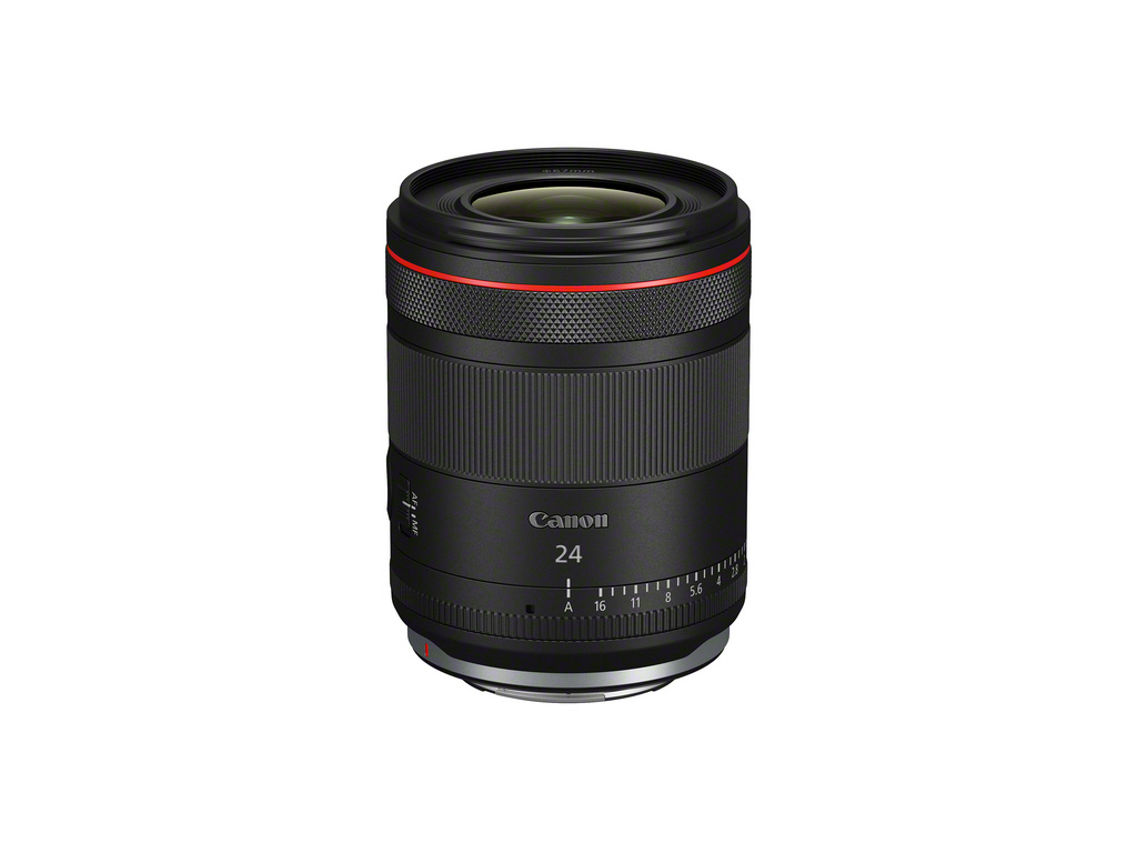 Canon RF 24mm F1.4L VCM Objektiv stehend frontal leicht Schräg